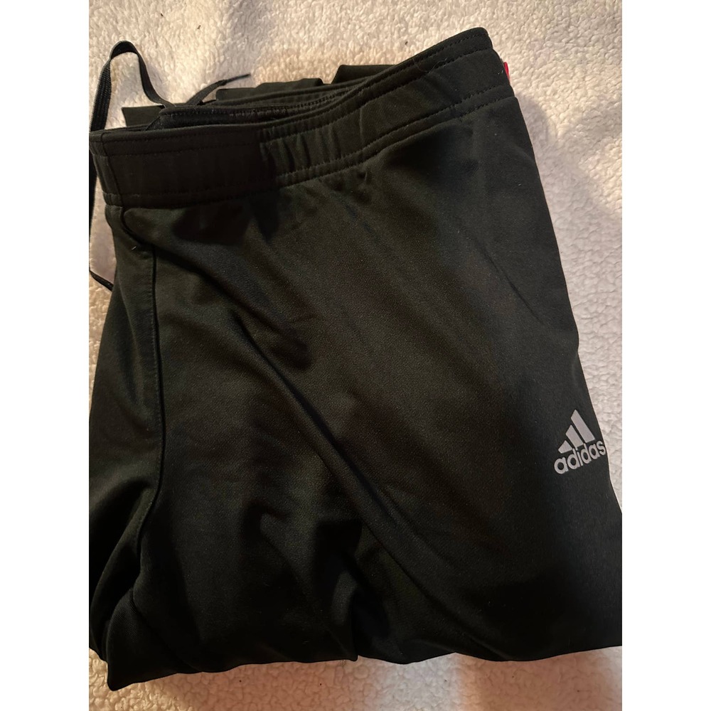 Adidas Clima Track Pant Women's Size M Black High Rise Flat Front Drawstring